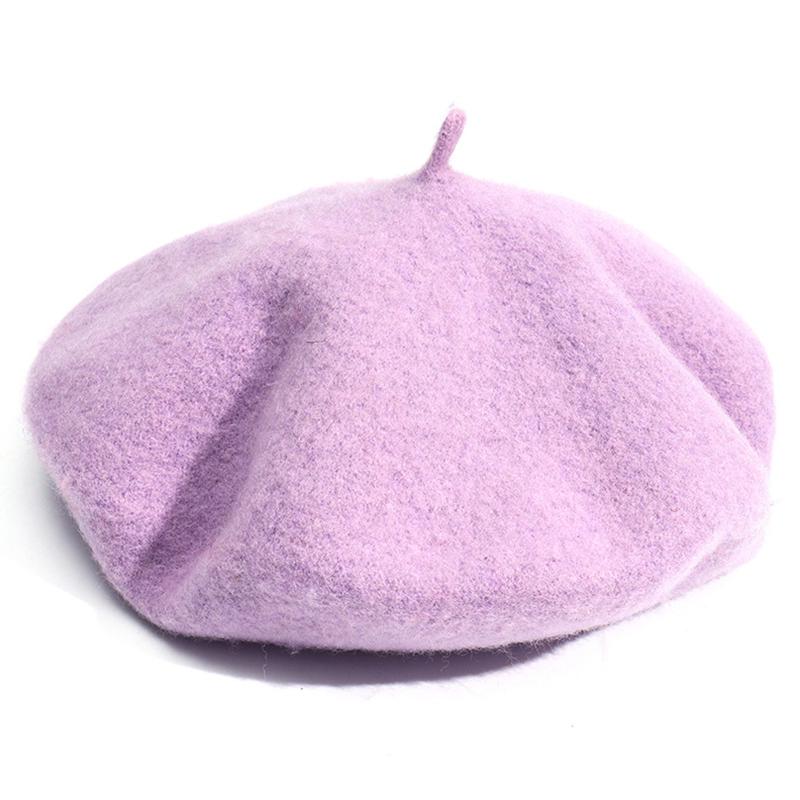 1Pc Wool Beret Soft Hat Ladie's Polyester Fiber Warm Women's Cute Autumn/Winter Vintage Cap
