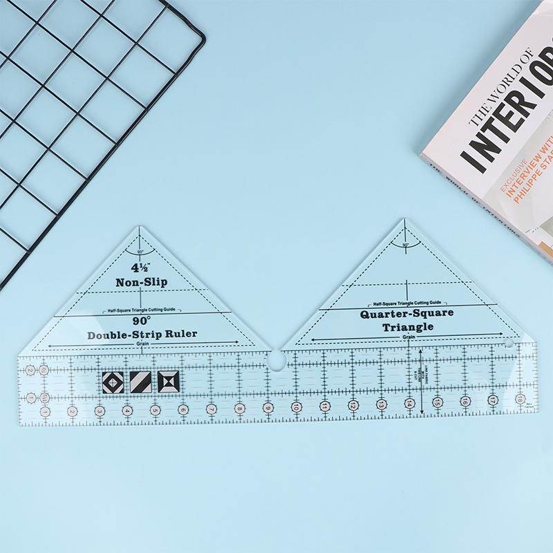 

Двойная полоса линейки для квилтинга 90° 6/8/10/18 дюймов акриловые треугольные линейки для квилтинга шаблоны швейные инструменты