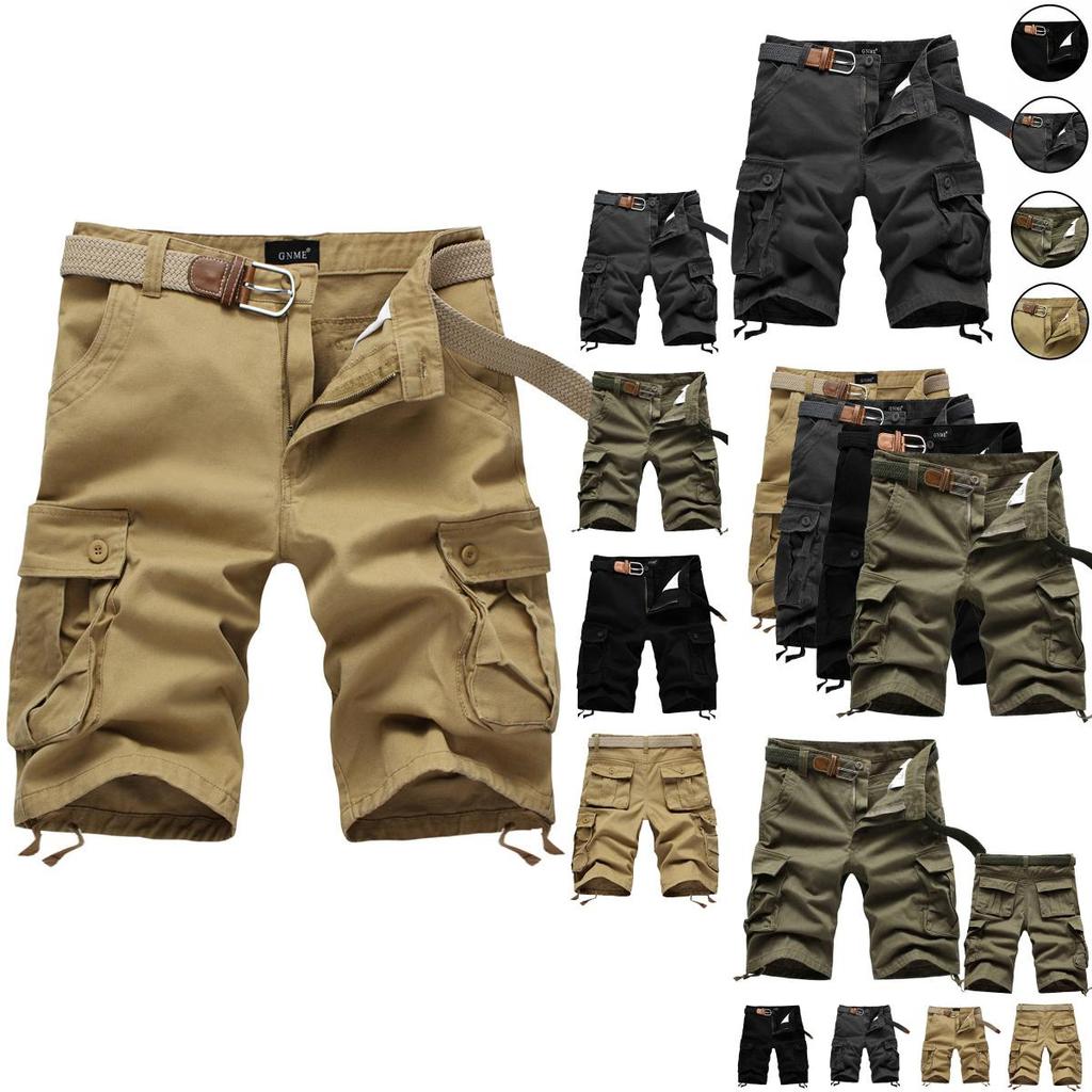 Durable Men's Combat Military Camo Cargo Shorts With Multiple Pockets For Summer