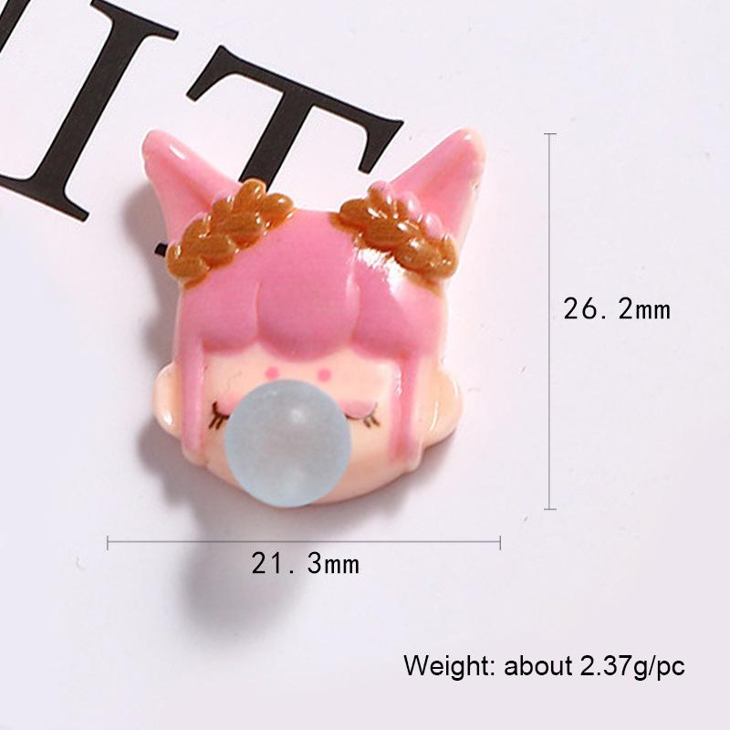 Decorative Materials Cartoon Girl Bubble Dragon 5pcs DIY Water Cup Pastes Brooch Jewelry Making Mobile Phone Case Patch Cream Glue Fashion