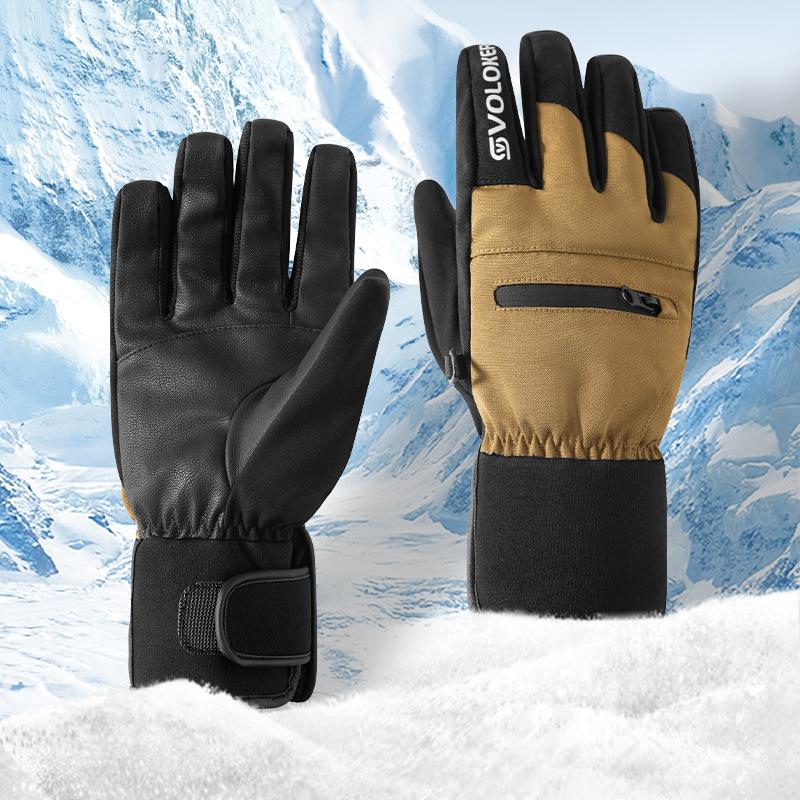 Adult Winter Ski Gloves for Men and Women Windproof Waterproof and Velvet Thickened Professional Outdoor Warm Cycling