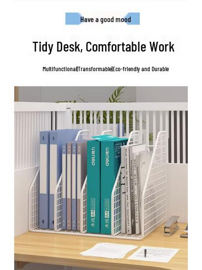 Large Metal Desk Organizer: File Shelf & Storage Box for Office Archives
