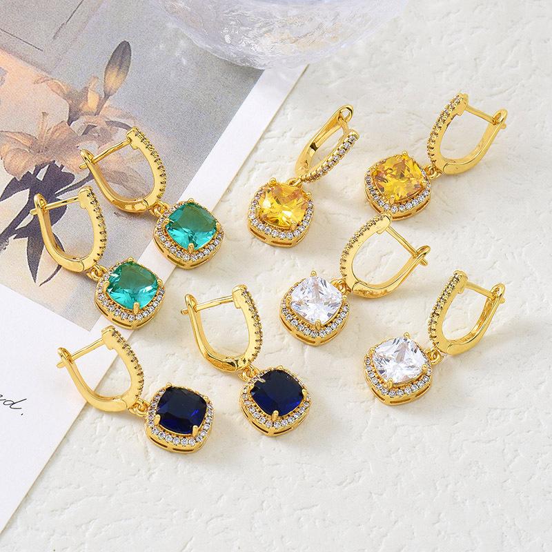 Klasik Üst Düzey Küpeler Hafif Lüks Küpeler Sekiz Kalp Sekiz Ok Zirkon Kakmalı Küpeler