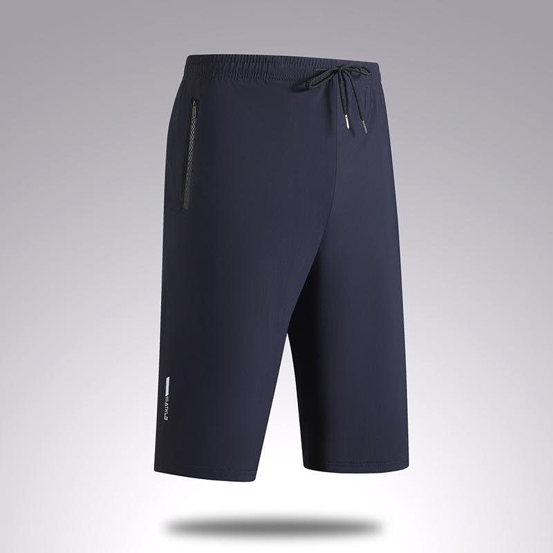 Pantaloni Casual Estivi in Seta di Ghiaccio Elastici Asciugatura Rapida Pantaloni a Sette Quarti Pantaloncini da Uomo