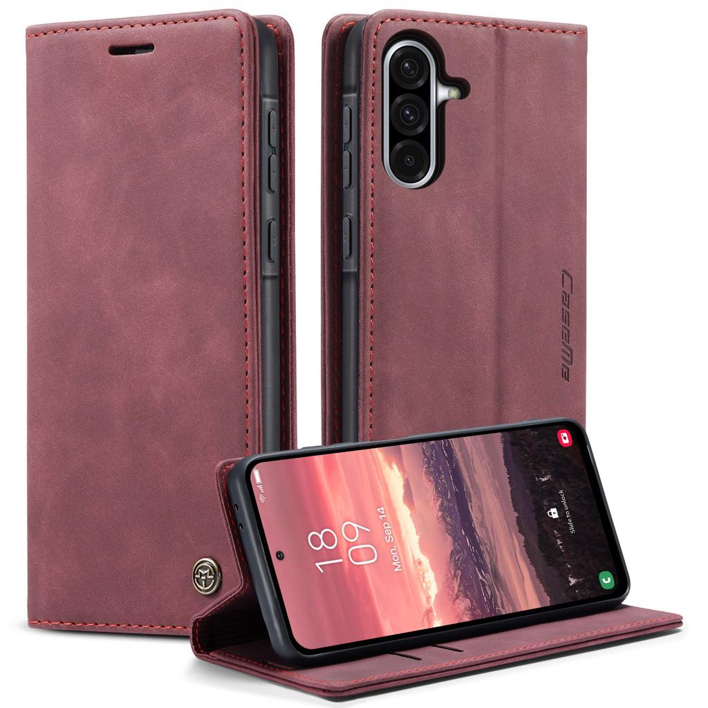 CASEME 013 Series For Samsung Galaxy A56 5G Case Card Holder Stand Leather Phone Cover