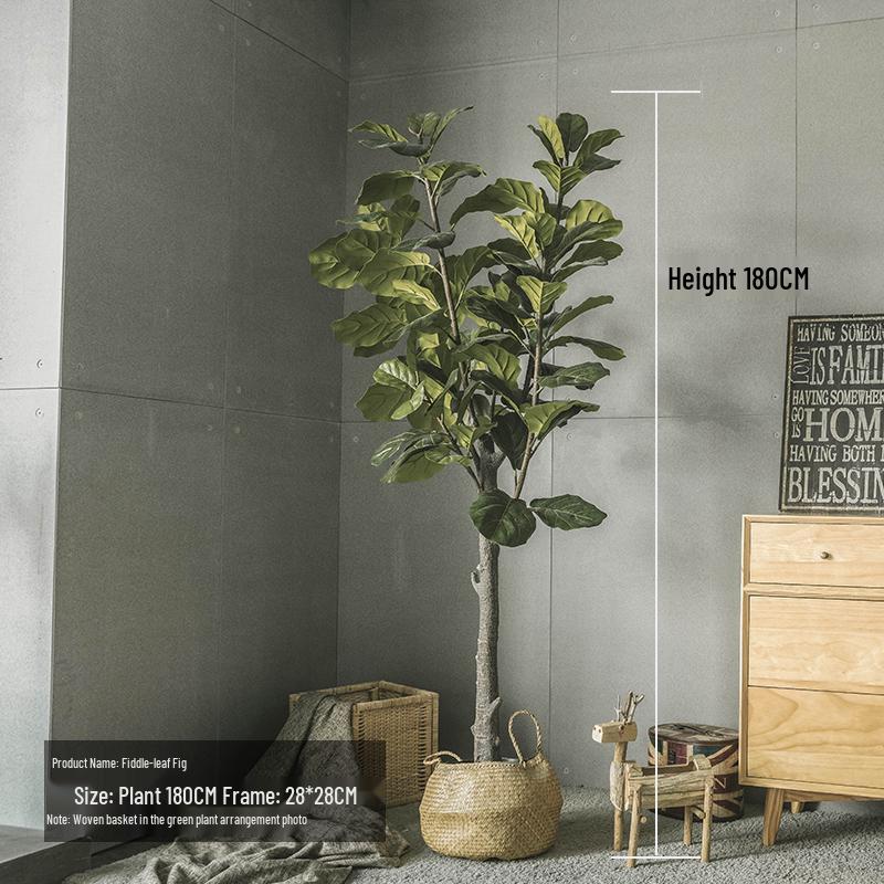 Luxury Fiddle-Leaf Fig Artificial Tree - Large Indoor Potted Plant Decor.