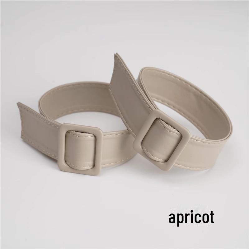 Women's Soft Leather Windbreaker Cuffs with Straps - Lace-Up, Decorative Cloth Accessory