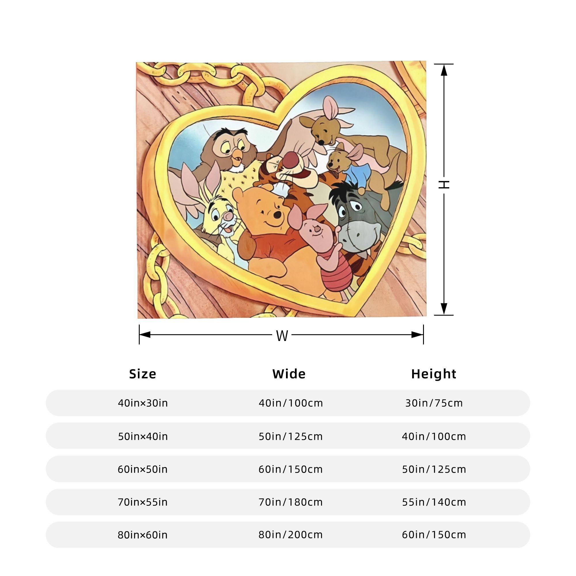 

Pooh and Friends Blanket Cover Fleece Winnie The Pooh Lightweight Thin Throw Blankets for Bedroom Sofa Bed Rug 75x90cm