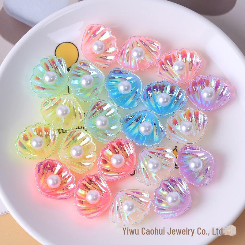 Llavero y Colgante para Teléfono de Resina con Perla Electrochapada Láser de Colores Accesorios DIY