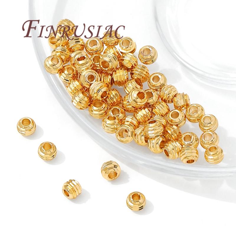 30/60Pcs 18K Gold Plated Spacers Beads For Bracelets Making,Brass Beads For Jewelry,Bead Separators, DIY Jewelry Accessories