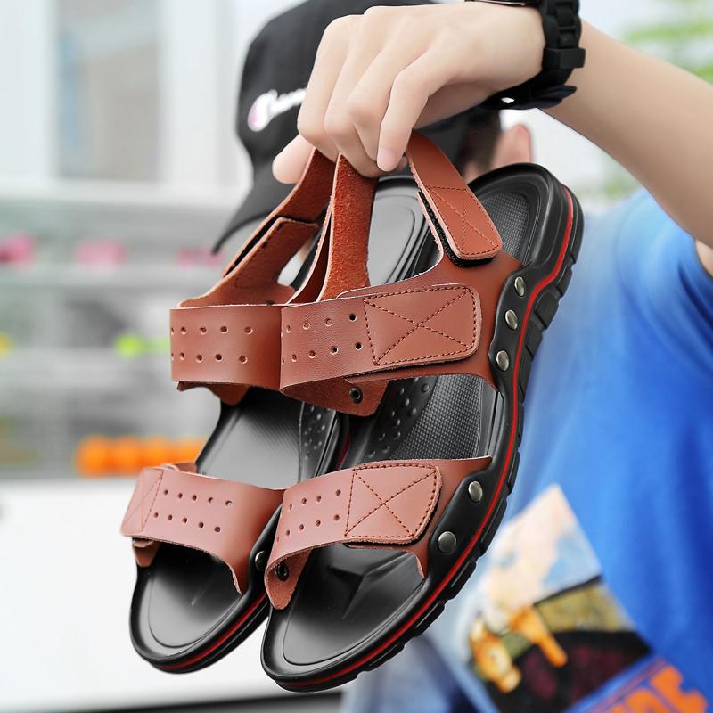 Summer Men Sandals Beach Slippers Shoes Breathable Hollow Out Garden Slippers Wading Shoes Men's Black/brown Sandals Beach Shoes