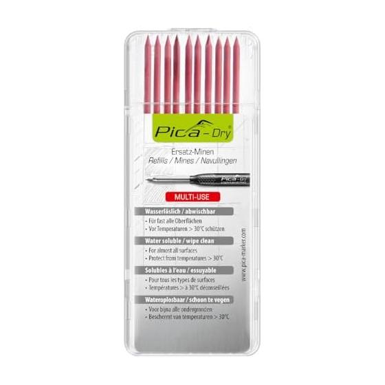 Pica Marker Refill Leads for  Dry  Architectural Pencils, Red, 2.8mm, 10 pcs (for 4031 3030)