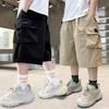 Shorts de Verão da Moda para Meninos Algodão Bolso Grande Calças Meio-Compridas para Crianças Crianças Calças Esportivas para Exterior