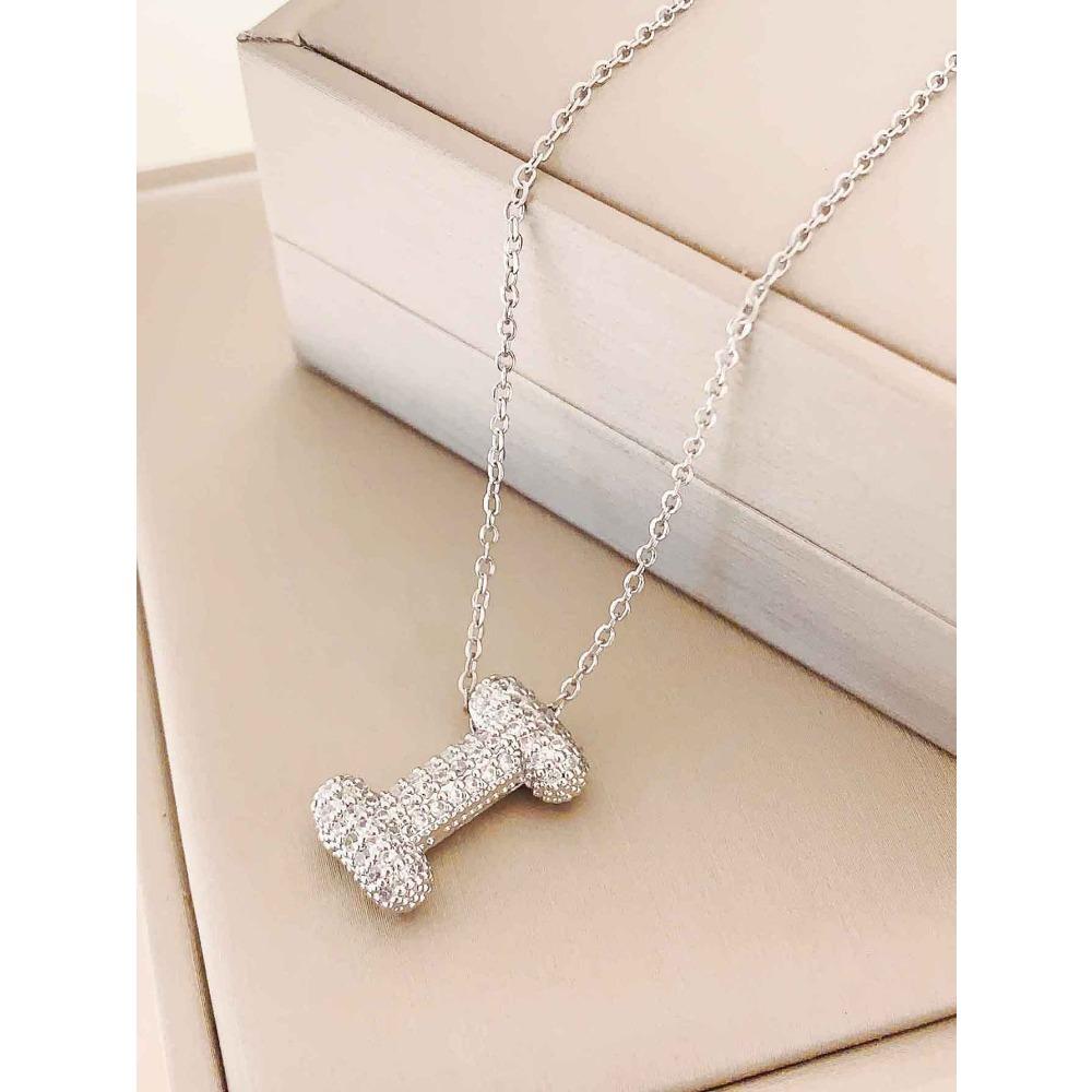 Necklace Female English Alphabet Necklace Female Hip Hop Full Zircon Delicate Clavicle Chain Personality Necklace