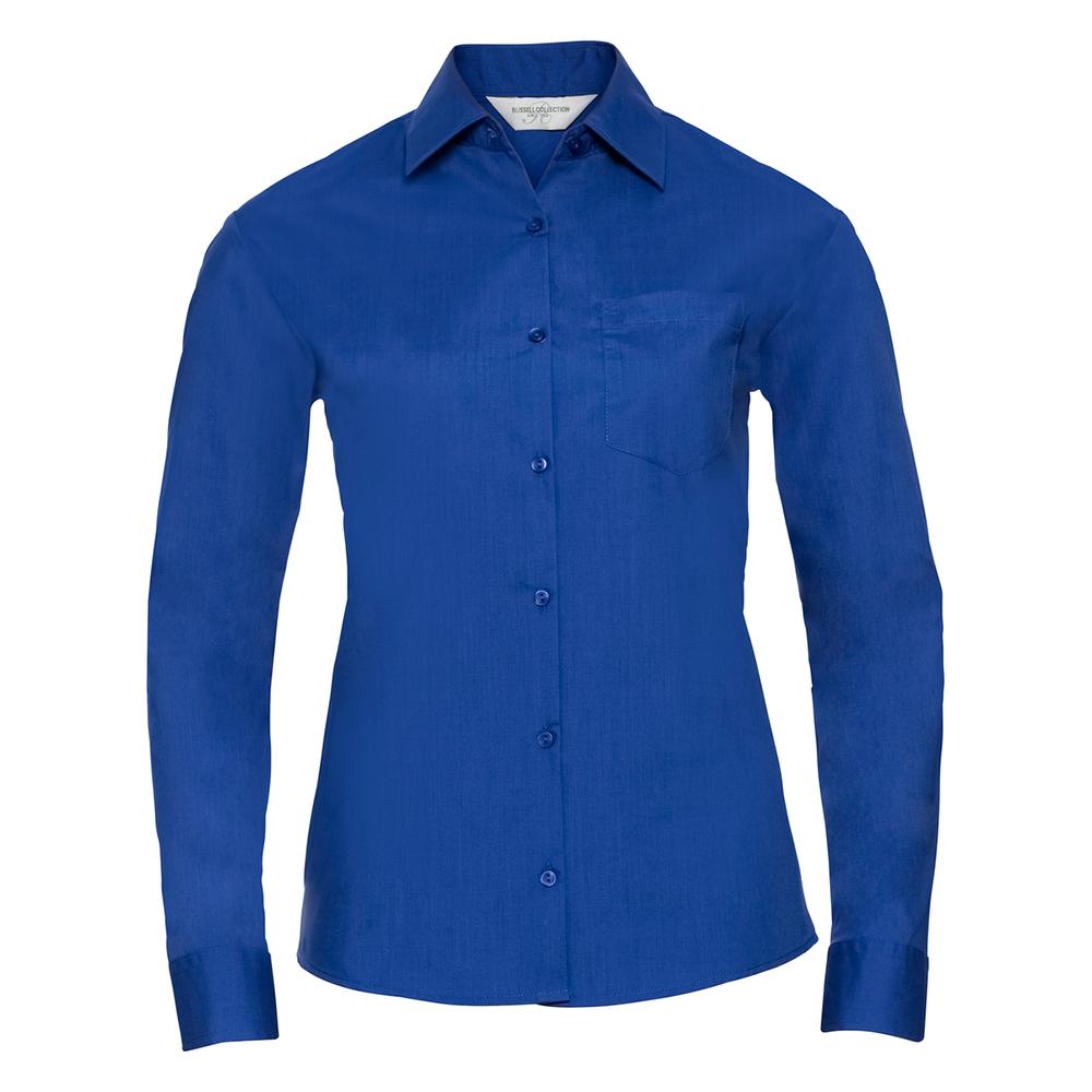 Russell Collection Womens/Ladies Classic Polycotton Easy-Care Long-Sleeved Shirt
