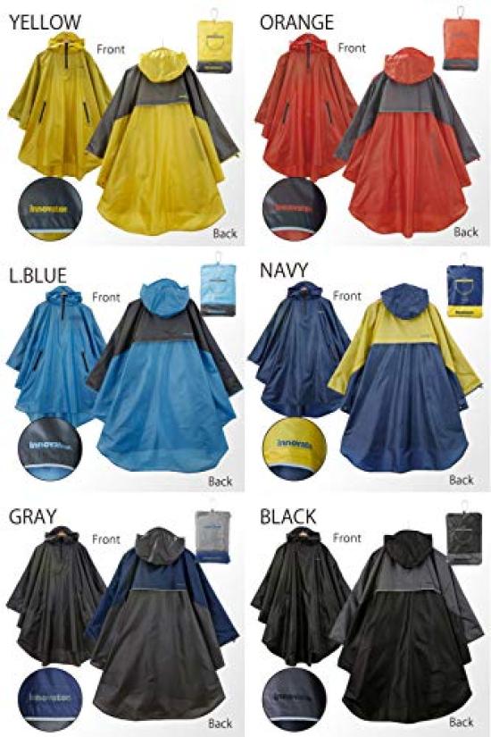 ogawa Innovator Rain One Size Fits Length Super Water for Watching Innovator 18489 Raincoat, Poncho, Gray, All, 103cm, Repellent, Waterproof, Cycling,