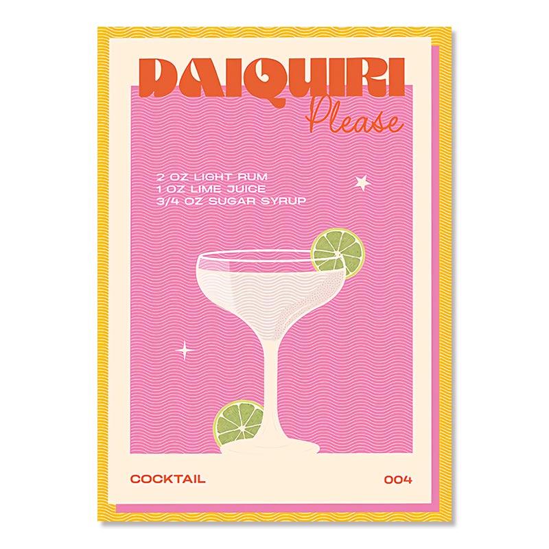 Cocktail Mojito Juice Drink Poster Bar Vintage Wall Painting Nordic Poster and Print Living Room Decorative Wall Picture Cuadros