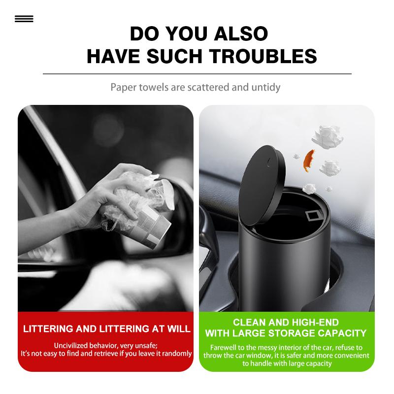 AKO1 For Ford Car Trash Can Storage Box Alloy Organizer Vehicle Garbage Bin Focus mk2 mk3 mk4 Fiesta Ranger Mondeo S-MAX Kuga