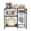 Estantería de Cocina para Panaderos, Estantería para Panaderos de 900 mm de Ancho, Soporte de Cocina con Barra de Soporte en Forma de X, 5 Ganchos en Forma de S, Estante de Almacenamiento Multicapa, Soporte para Barra de Café