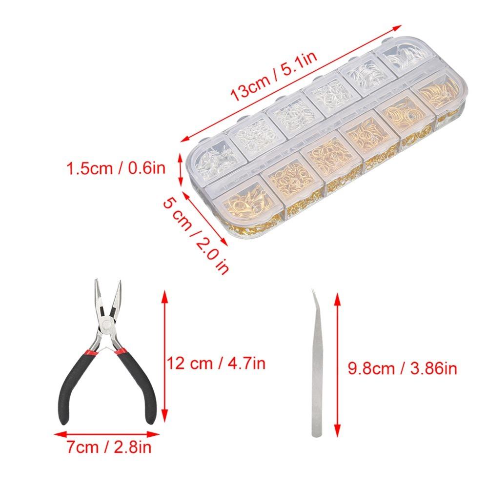 Professional Silver Gold Colors Jump Rings Kit Straight mouth pliers Zinc Alloy Jewelry Findings Lobster Clasps Bracelet Repair
