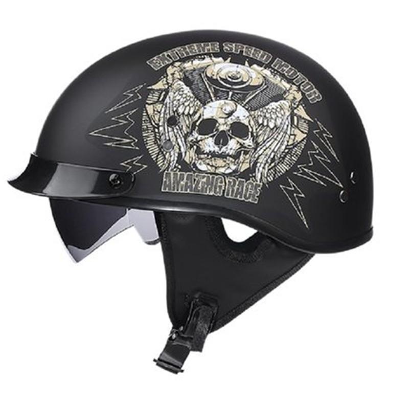 Retro Half Helmet Electric Bike Men Women All Season Sun Protection Detachable Lining