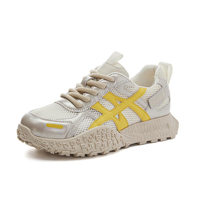 Genuine Leather Forrest Gump Shoes Thick-soled Mesh Women's Shoes Breathable Sports Shoes Lightweight Casual Comfortable Dad Shoes