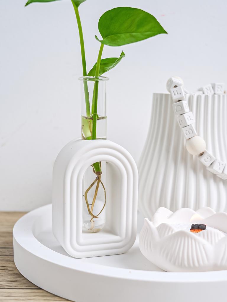 DIY Modern Arch Hydroponic Vase Silicone Mold Aroma Stick Storage Vases Concrete Cement Plaster Ornament Molds Home Decor Crafts