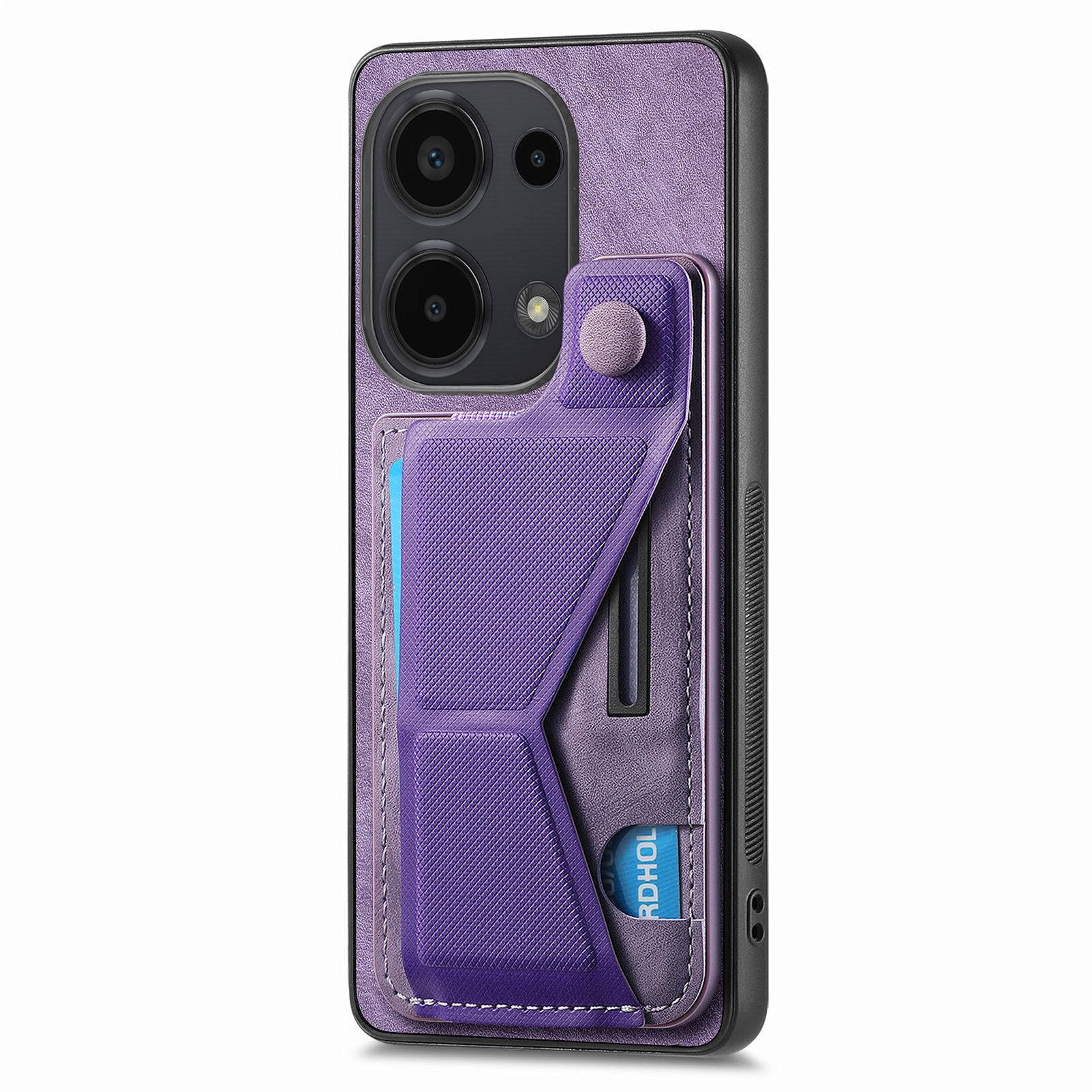 

Kickstand Cards Solt Wallet Leather Case For Xiaomi Redmi Note 13 Pro 12 11 10 POCO X6 X5 13T 13C Stand Magnetic Retro Bag Cover For Redmi 12 4G фіолетовий