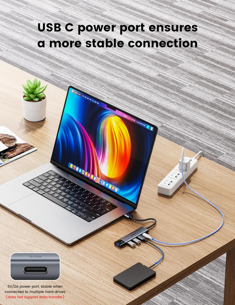 MOGOOD USB 5Gbps 10cm Extension Multiport Adapter for Hard and Keyboards 3.0 Hub, 4-Port, Powered, High-Speed Transfer, Cable, Desktops, Laptops, PCs,