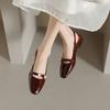 Retro thick heel camellia bag head sandals women's summer new low heel versatile empty Mary Jane single shoes