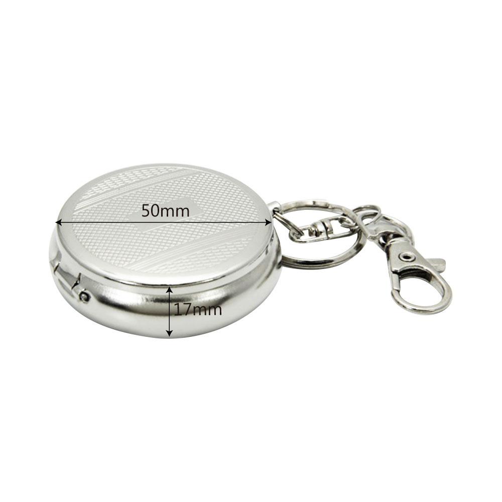 Pocket Ashtray Mini Stainless Steel Vehicle Cigarette Ashtray Portable Ashtray with Key Chain