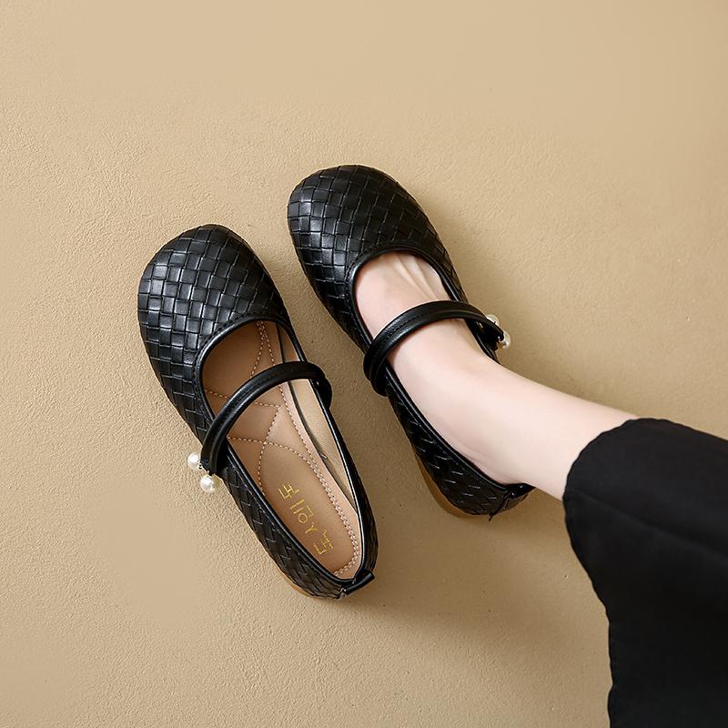 2025 Spring Summer Style Beautiful Shallow Mouth Single Shoe Women Simple Comfortable Versatile Flat Sole Single Shoe