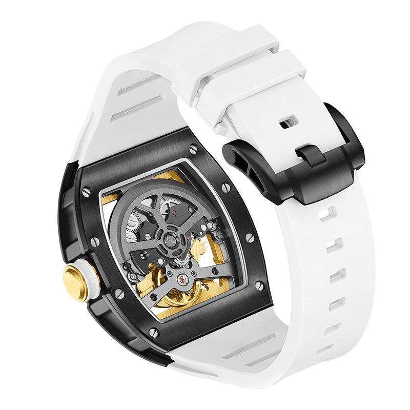 Dragon Casual hodinky Elegantní automatické mechanické hodinky Krystalový ciferník s povrchovou úpravou Matador Cyberpunk Nerezová ocel Sběratelská edice