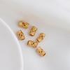 14K Gold Plated W-Shaped Carved Tube Spacer Beads for DIY Handmade Jewelry