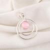 Pink Cat's Eye Pendant, 925 Sterling Silver Pendant Jewelry, Handmade Pendant Gemstone Jewelry For Memorial Day