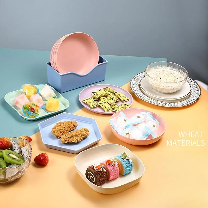 Plastiktablett Koreanischer Cartoon Überglasur Multifunktion Snack Kuchenplatte Spuckknochenschale Kleiner Teller Heimküchenzubehör