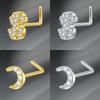 Argolas de Piercing de Nariz em L Coração Lua Fofo Zircônia Brilhante Cor Ouro Prata Piercing de Nariz Para Mulheres Meninas Joias de Narina