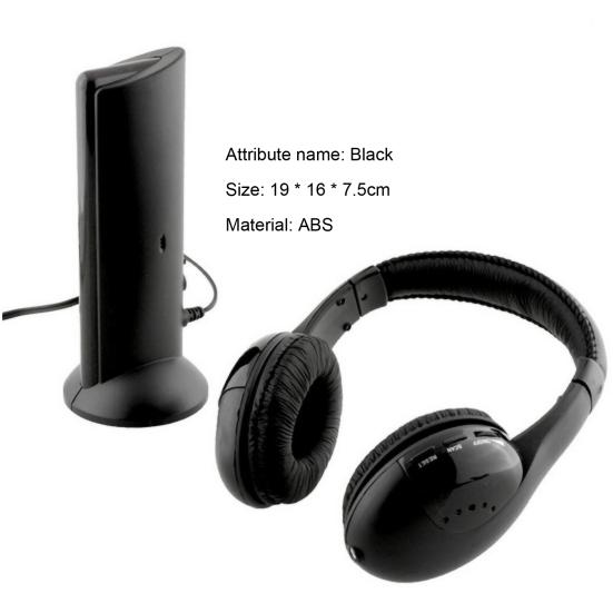 Wireless Headset Over Ear FM Radio PC TV Headphone Transmitter with Microphone for Computer