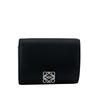 Cartera compacta anagrama cuero 6 compartimentos para tarjetas Plegable en tres partes cuero negro Usado