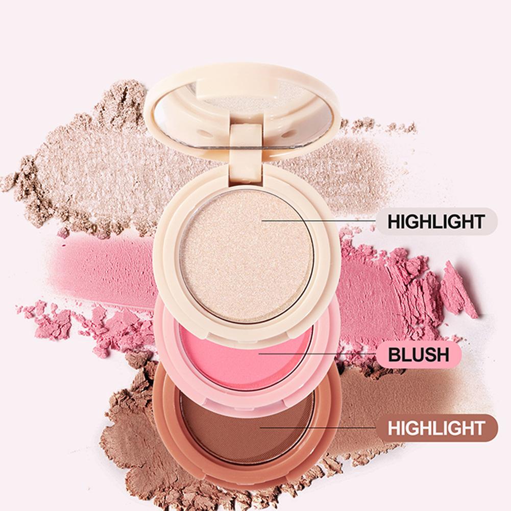 Three In One Compact: Highlighter, Eyeshadow, Contouring - 6g