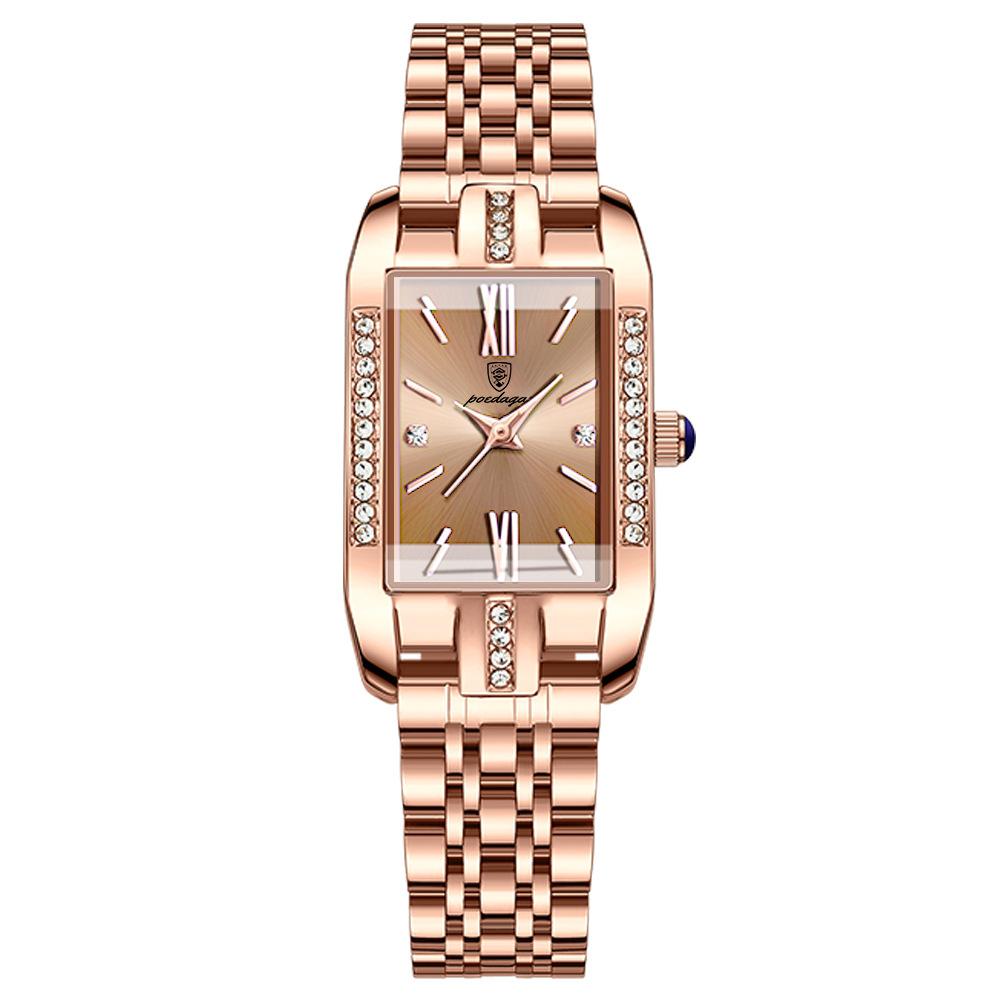 Swiss Brand POEDAGAR Watches Women's Fashion Design Quartz Wristwatch Waterproof Stainless Steel Clock Luxury Women Watch