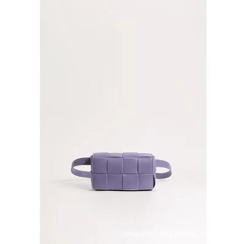 Leather woven clutch bag women's breast bag waist bag chain small bag mini crossbody spring new urban simplicity