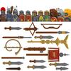 Medeltida Militär Rom Legionär Byggklossar Kungliga Gardet Armé Soldatfigurer Centurion Adjutant Sköld Svärd Klossar Leksaker