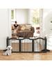 Freestanding Dog Gate with Support Feet for Doorway Black