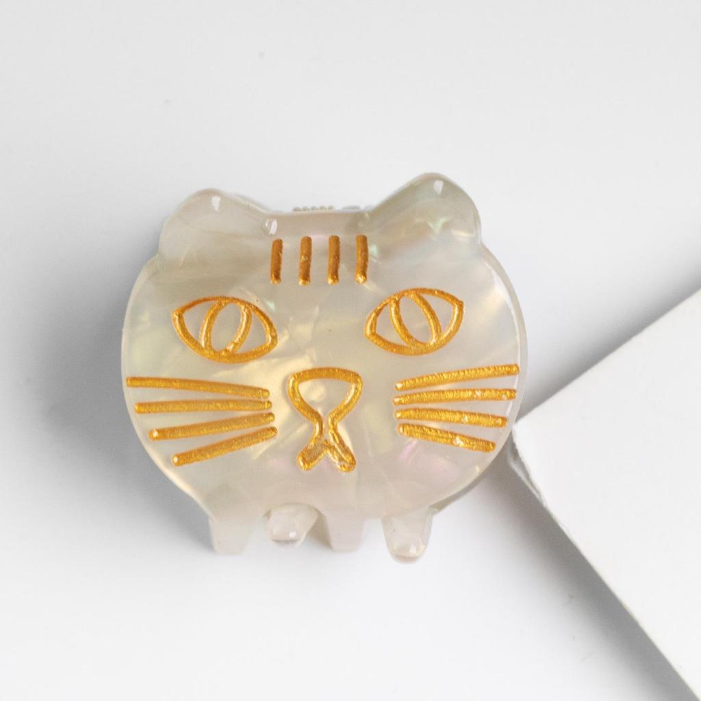 Bamboo Yao Jewelry: Cute Kitten Acetate Hair Clip - Cartoon Cat Acrylic Accessory