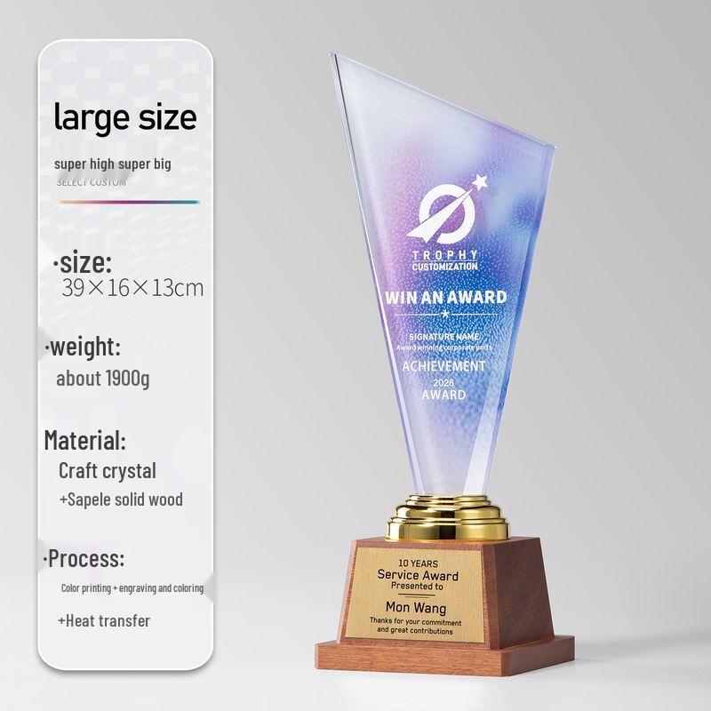 

YILIMENG Гравируемая Хрустальная и Металлическая Наградная Табличка No Size