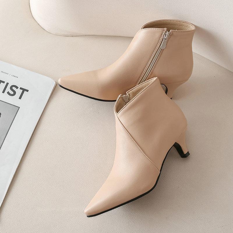 

Short boots for women in autumn and winter 2025 with plush fashion and ankle boots for women 39 бежевий