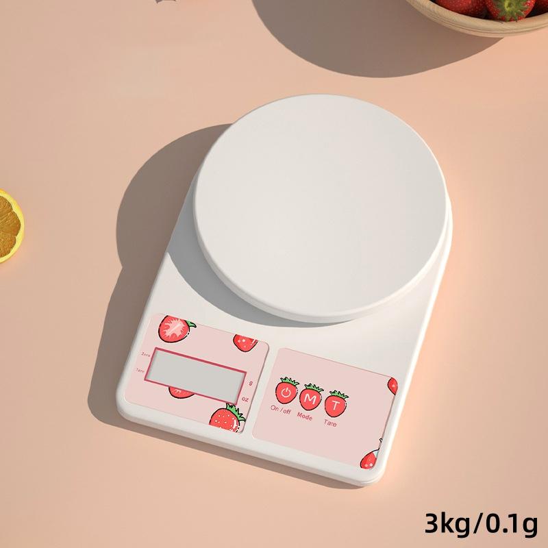 Digital Food Scale 1g High Precision Strawberry Cartoon Kitchen Scale Multifunction for Cooking Baking Weight Control