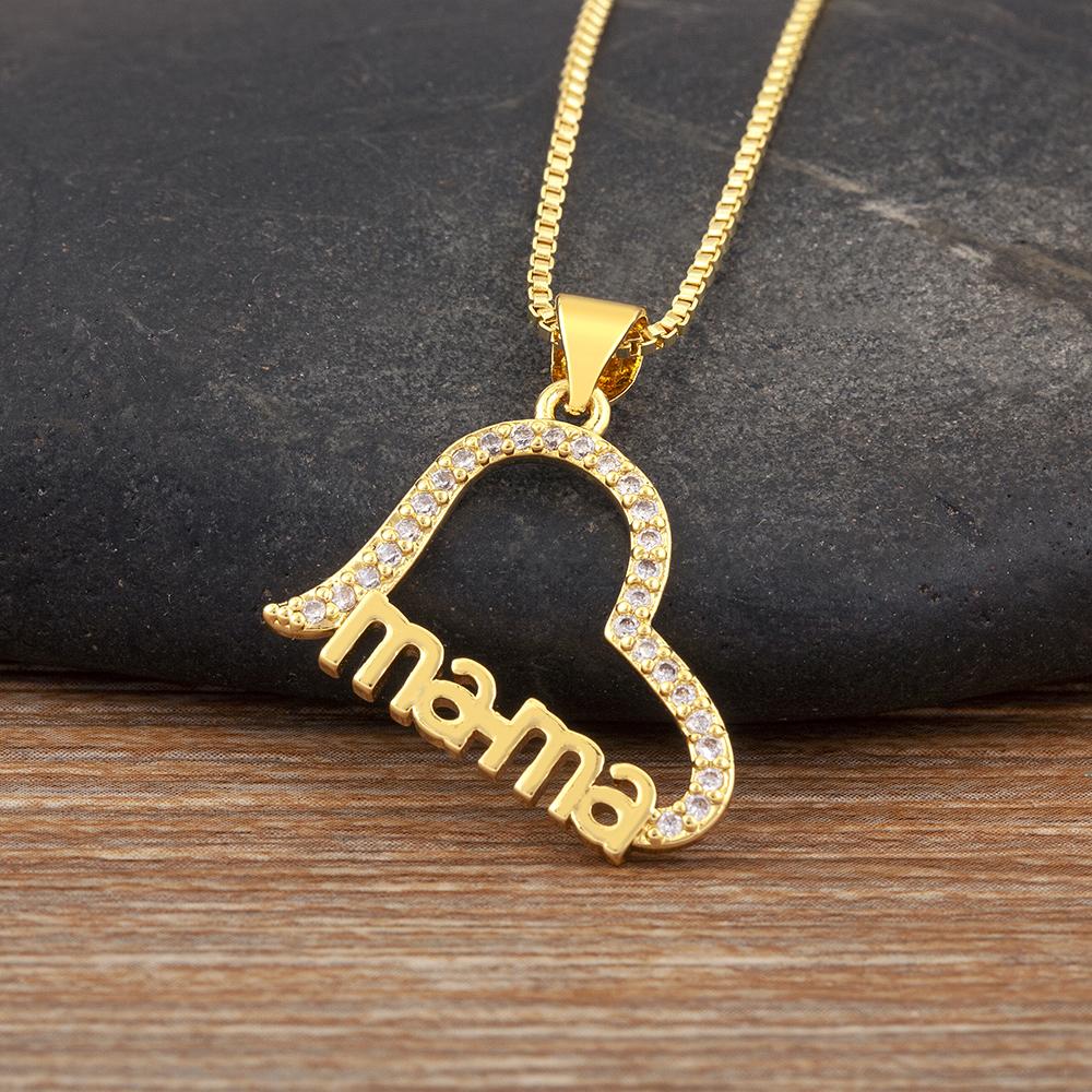Nidin High Quality Romantic Heart Shape Shiny Crystal Zircon Charm Pendant Necklace 4 Styles For Women Men Luxury Jewelry Gifts