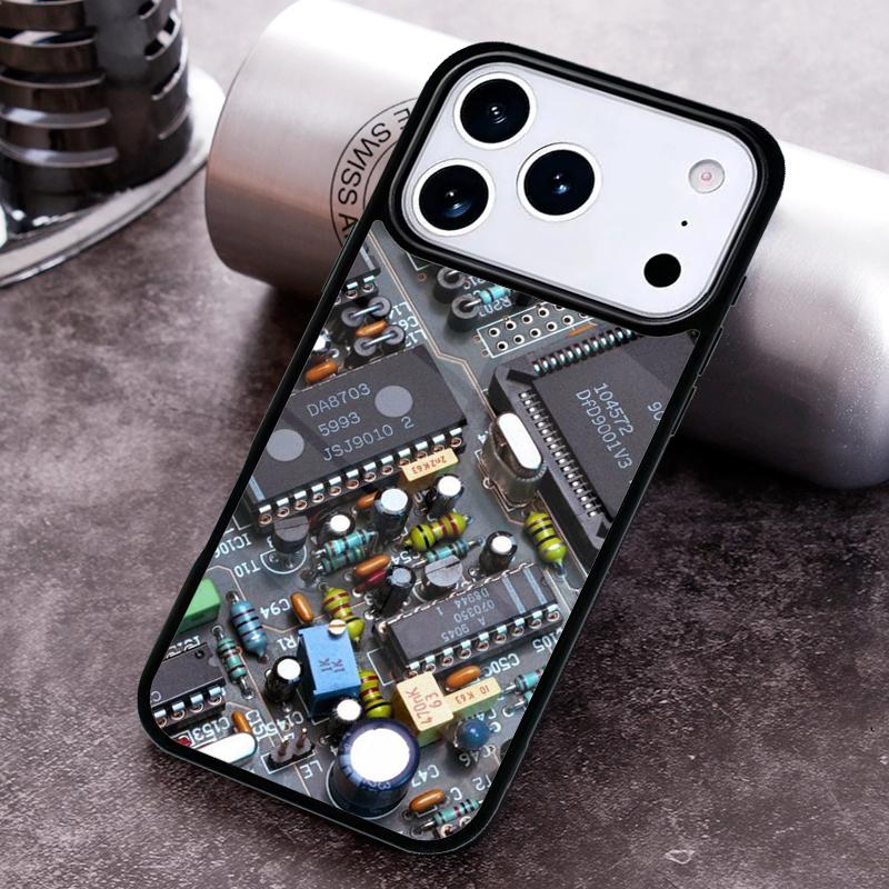 Motherboard Circuit Board Phone Case for iPhone 17 16 15 Pro Max Air 14 13 12 11 Plus Shockproof Capa Cover